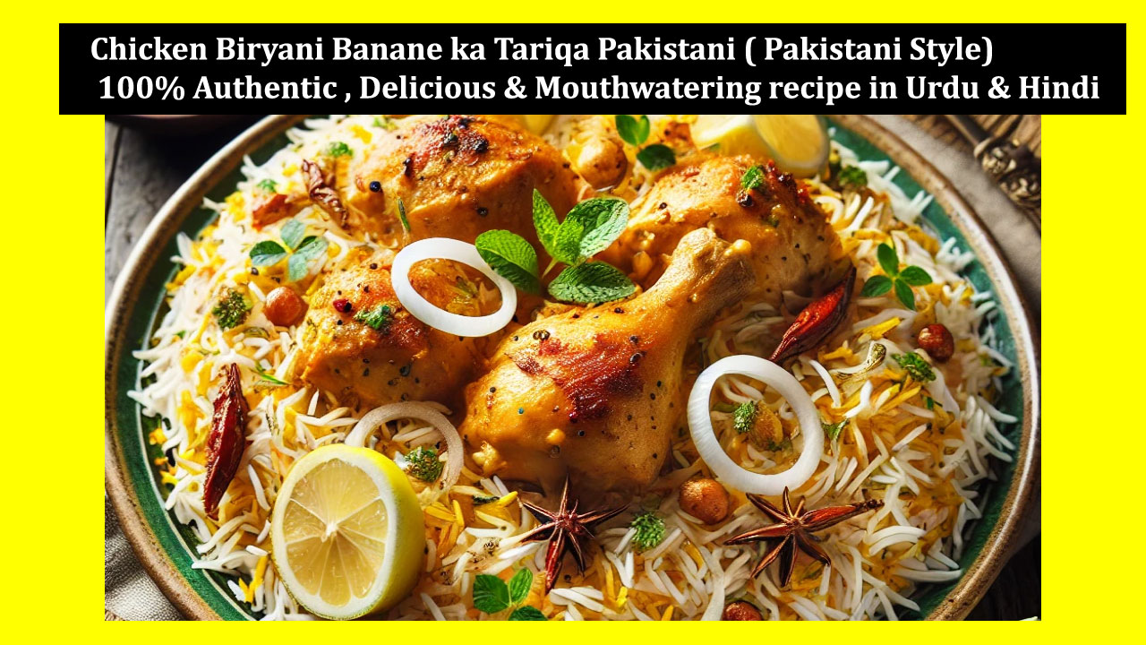 chicken biryani banane ka tariqa pakistani (pakistani style)