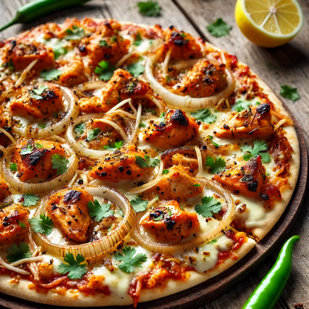 Fusion Chicken Biryani Pizza Recipe in easy way